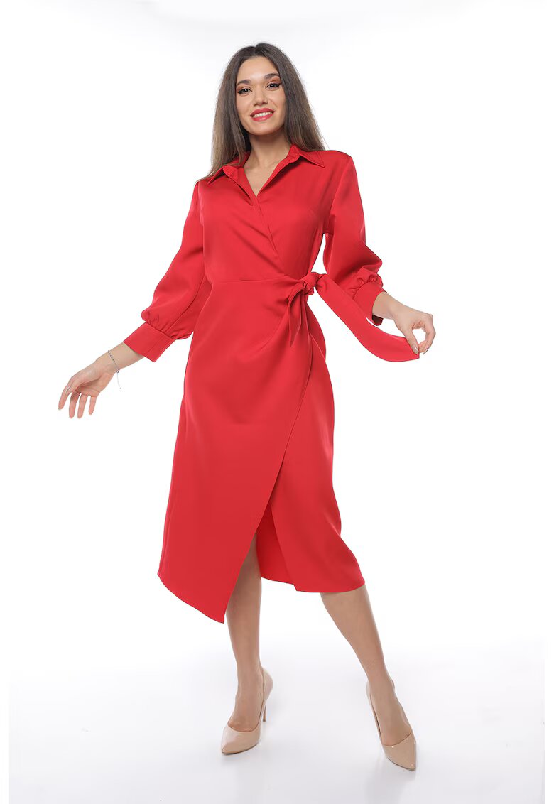CAMISSI Застъпена рокля с шлиц отпред