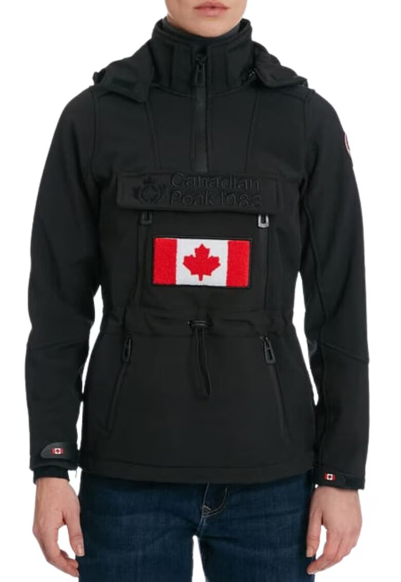 Canadian Peak Дамско софтшел яке Toka - полиестер/еластан - черно - водоустойчиво - със сваляща се качулка