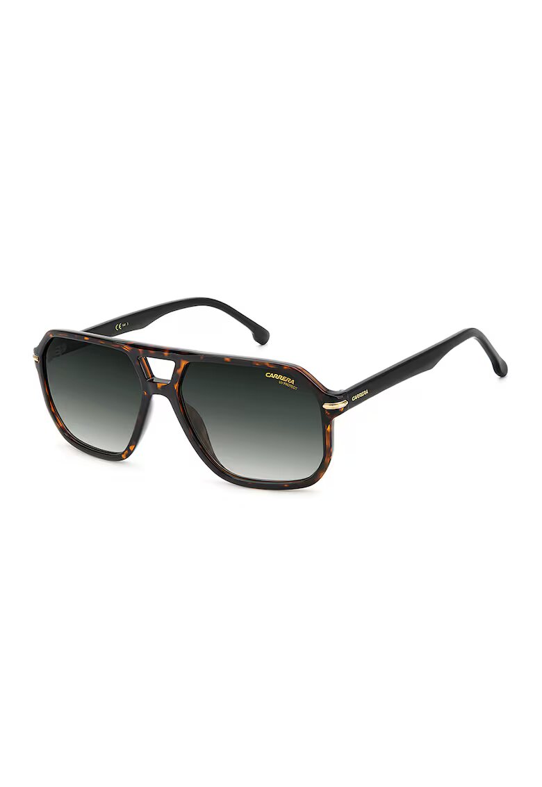 Carrera Слънчеви очила Aviator с лого - Черен/Кафяв