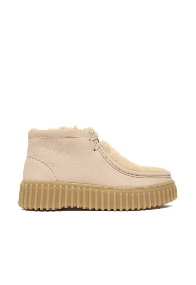 Clarks Дамски боти Sand Wlined Torhill - бежови - естествена кожа