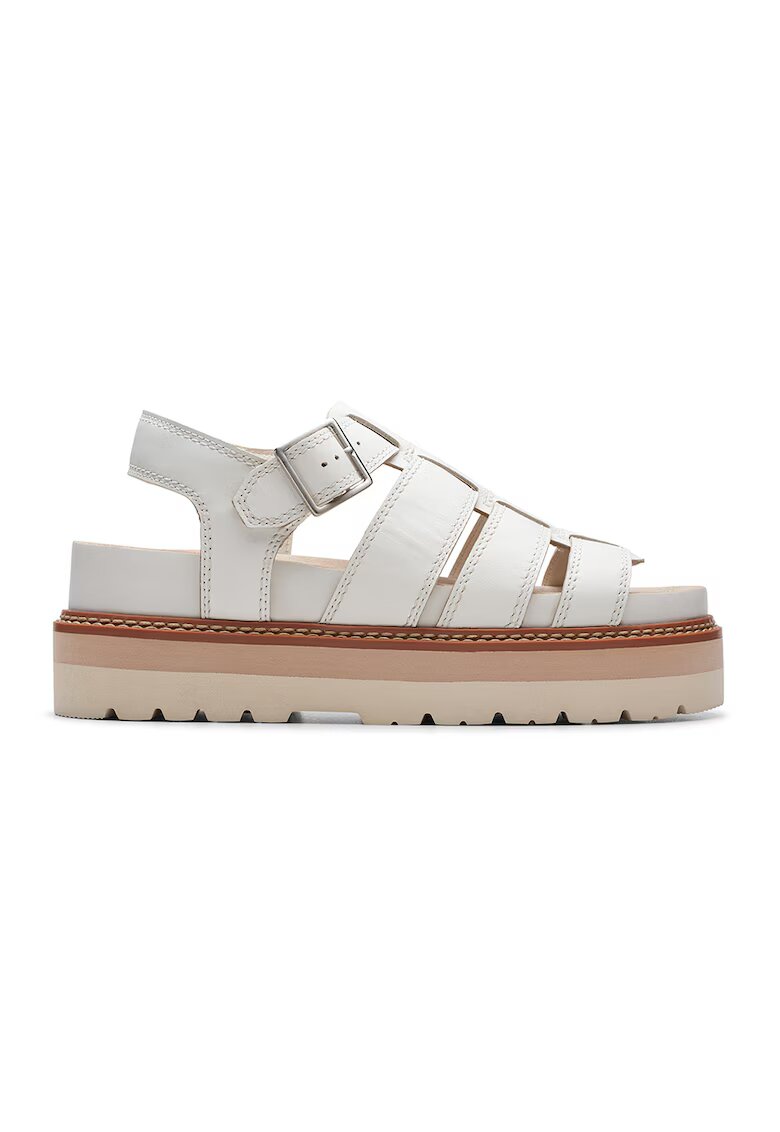 Clarks Кожени сандали с равна платформа