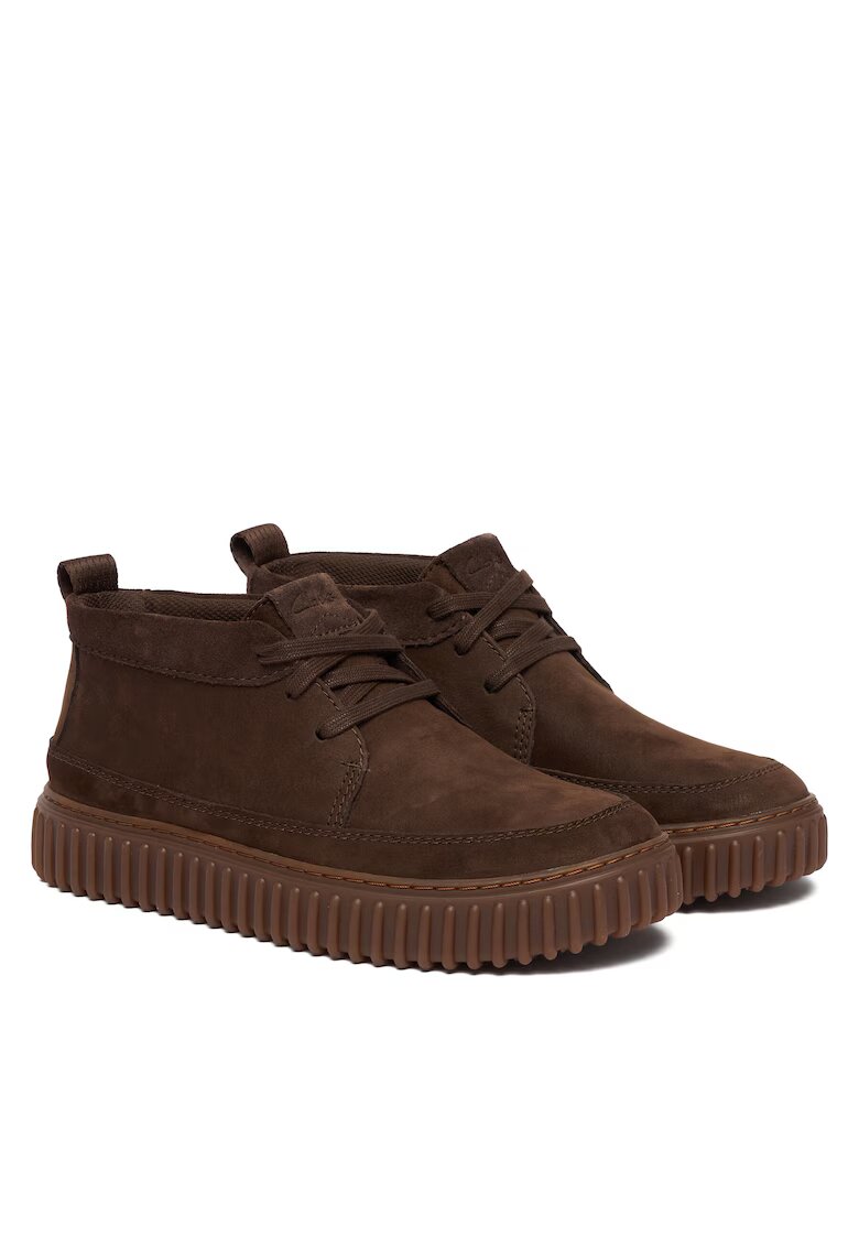 Clarks Мъжки боти тъмнокафяв набук - естествена кожа - модел Torhill LaceHi