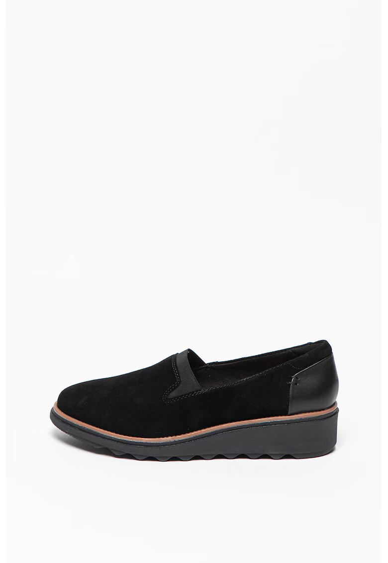 Clarks Велурени мокасини Sharon Dolly без закопчаване