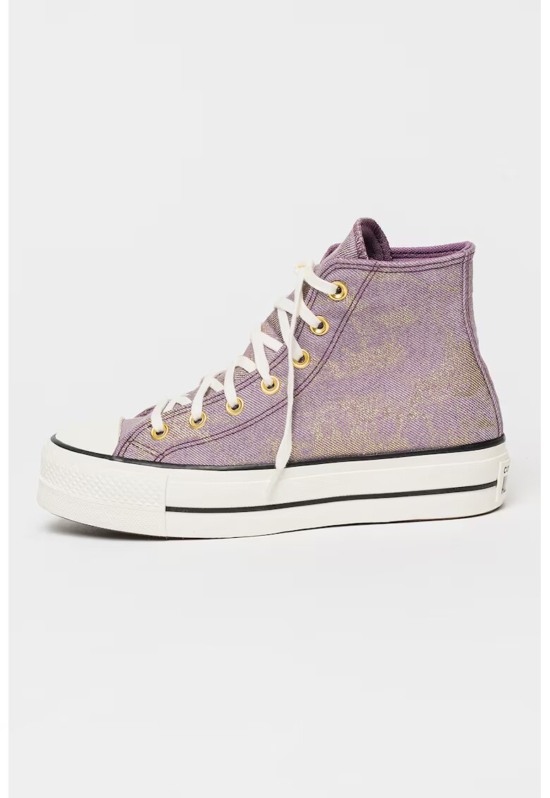 Converse Кецове Chuck Taylor All Star Metallic Twill с равна платформа - Златист/Аметист