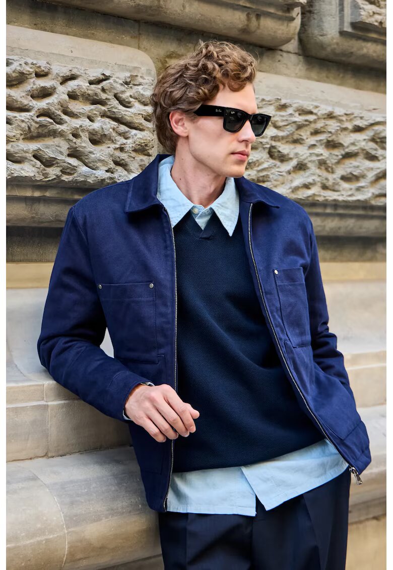 Danger Мъжко яке тъмносиньо памук regular fit