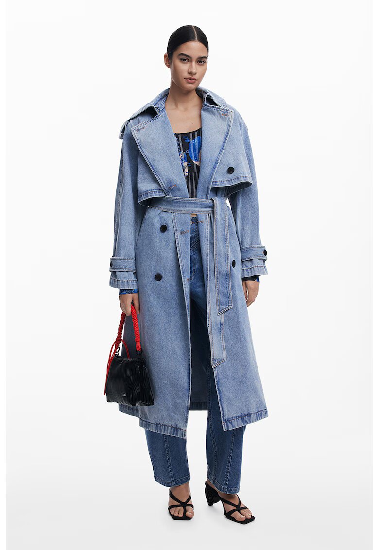 Desigual Дънково дълго палто