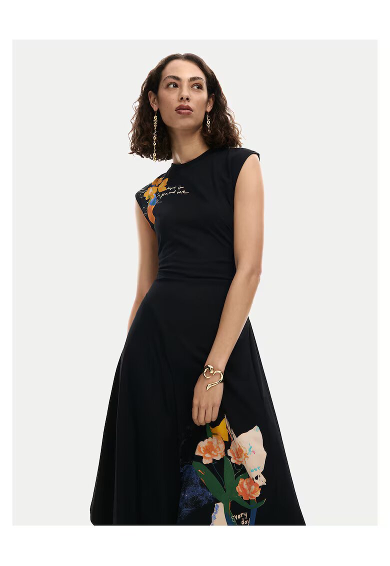 Desigual Ежедневна рокля - памук - - 95% памук