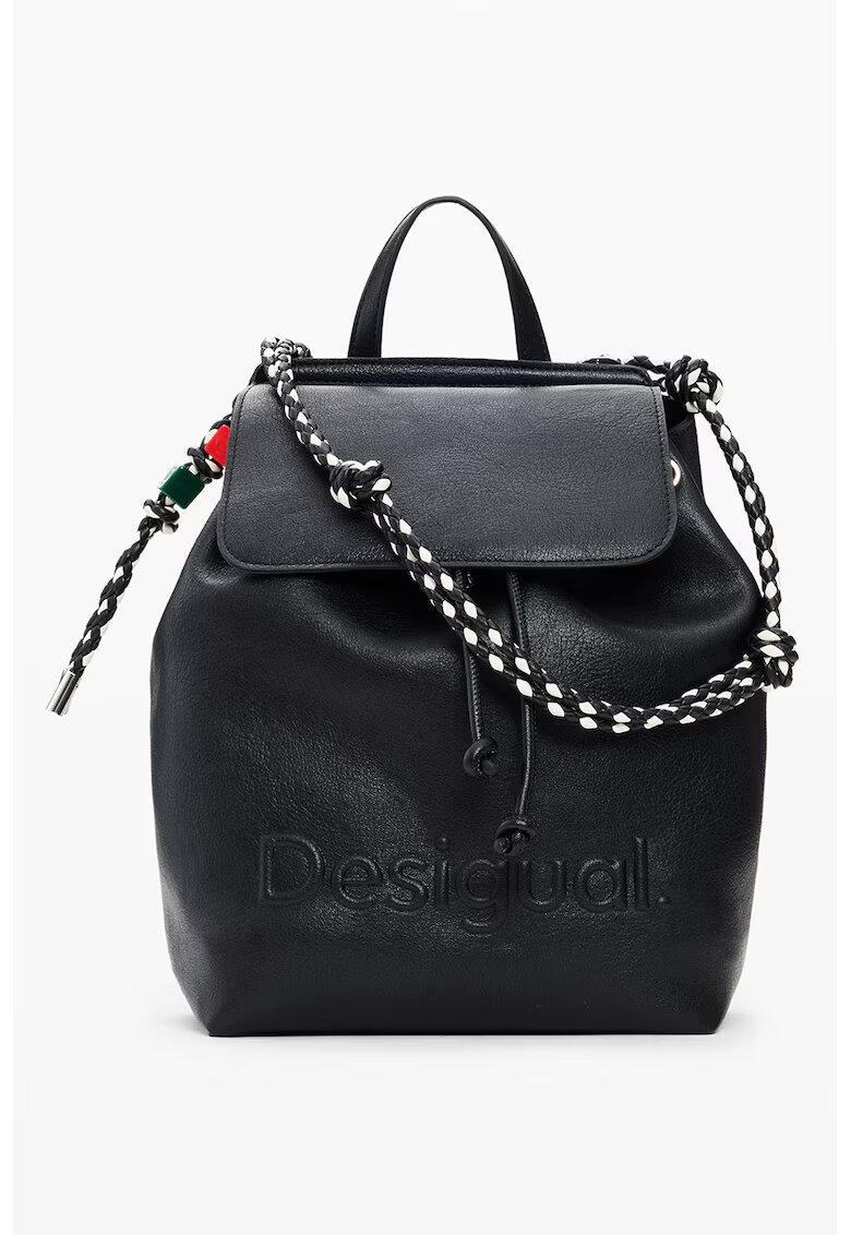 Desigual Раница от еко кожа - Бял/Антрацитно черно