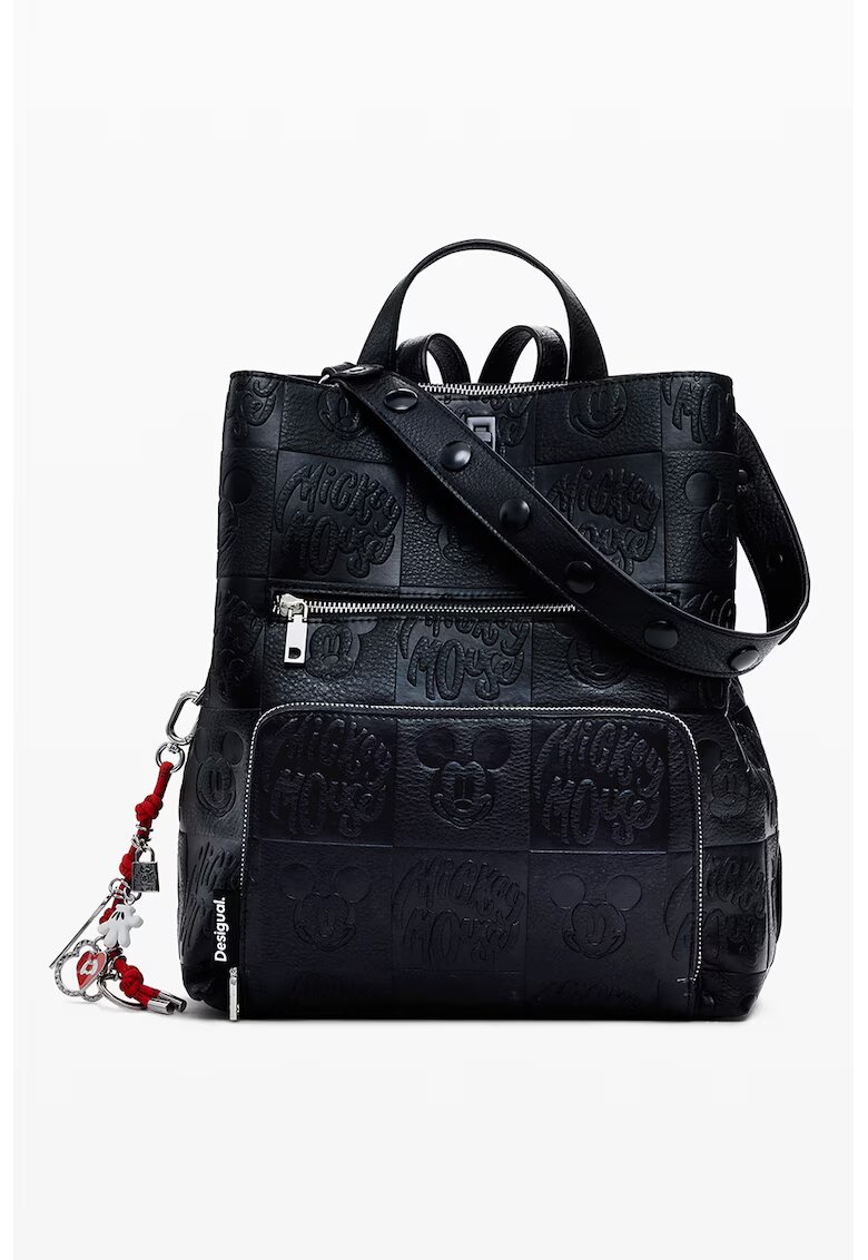Desigual Раница от еко кожа с детайли Mickey Mouse