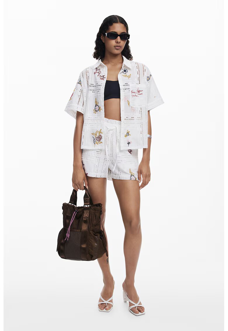 Desigual Риза с къси ръкави и бродерия