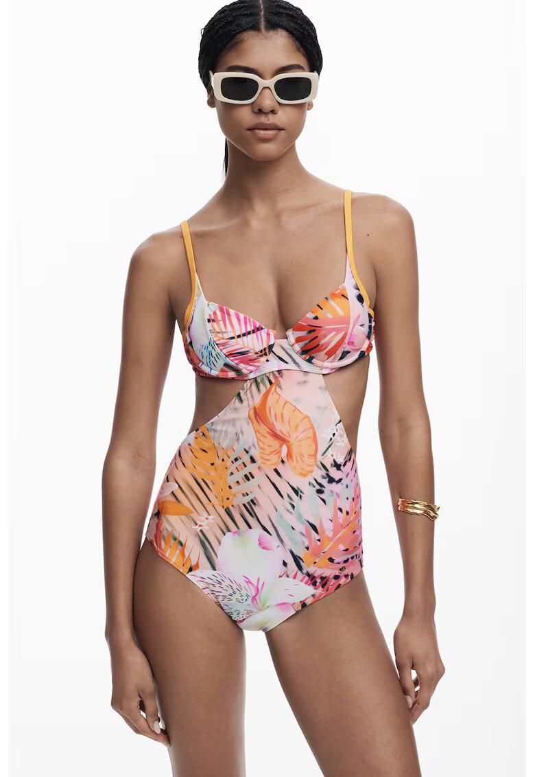 Desigual Цял бански с отвори встрани