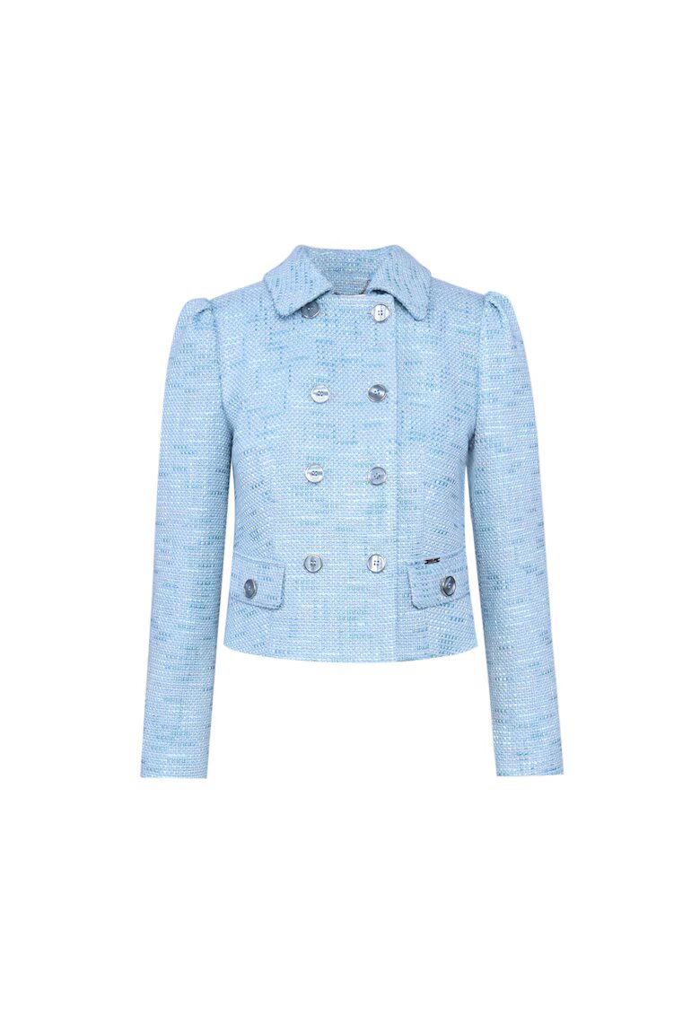 DiKa Sacou din tweed cu doua randuri de nasturi