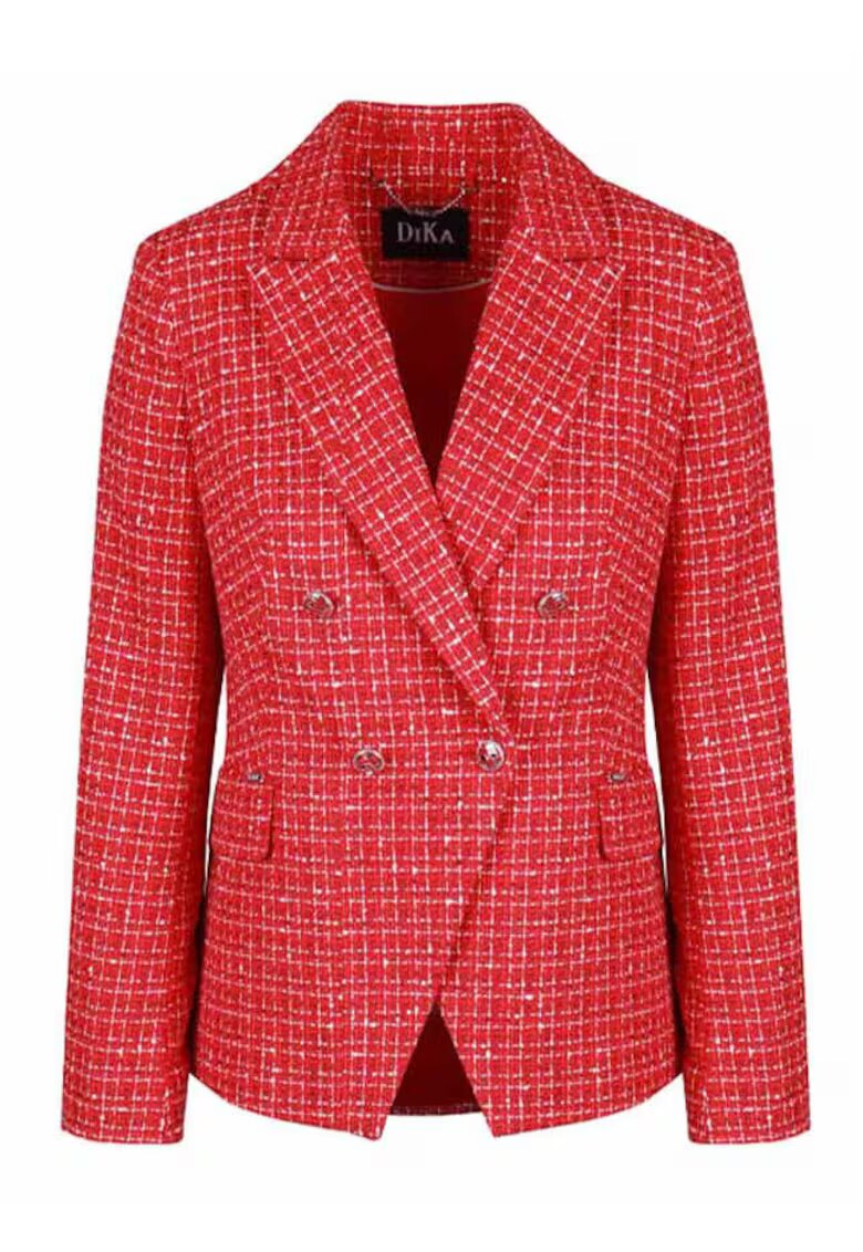 DiKa Tweed Blazer With Notched Lapels