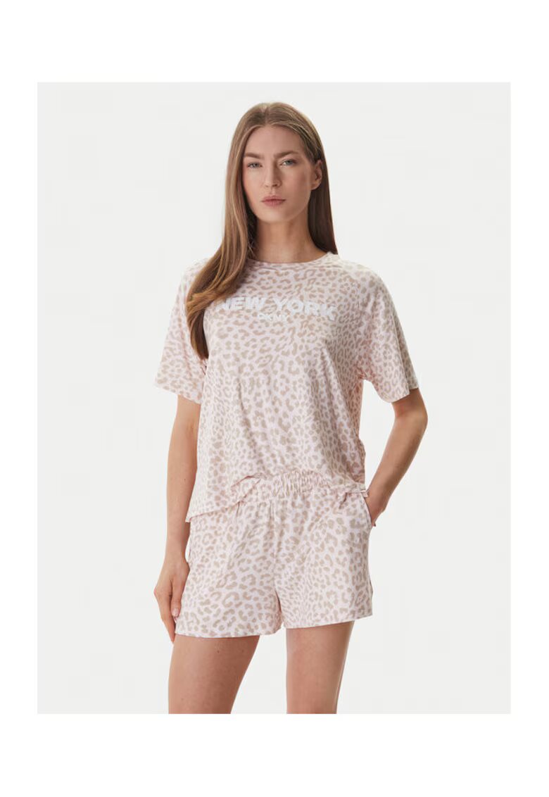 DKNY Дамска пижама - полиестер - розова