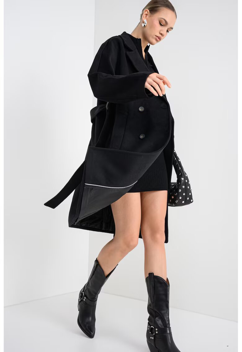 DKNY Палто с вълна със застъпен дизайн