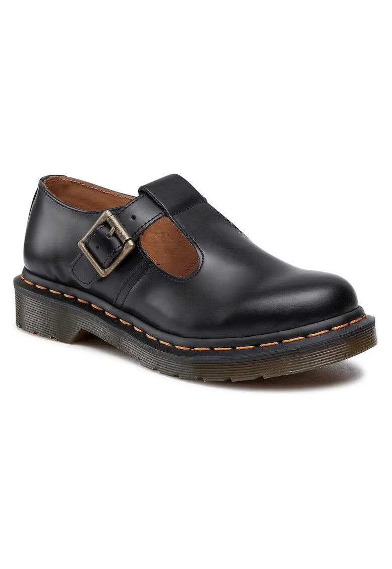 Dr Martens Дамски ботуши - естествена кожа - - кожена стелка - закопчаване с катарама