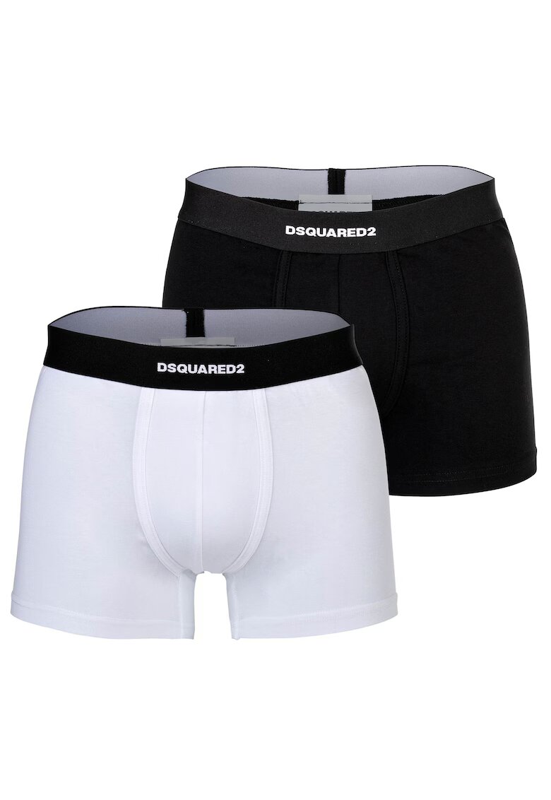 Dsquared2 Боксери с памук - 2 чифта - Бял/Черен