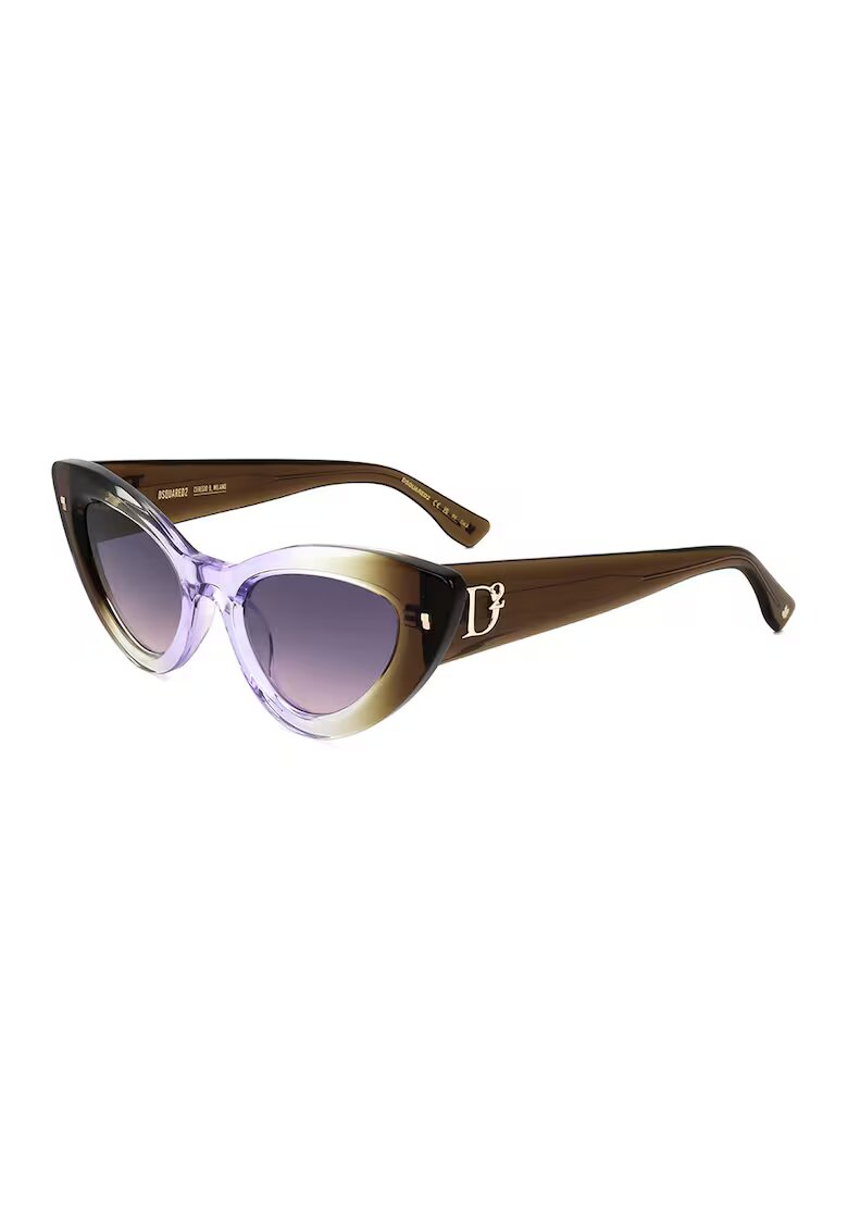 Dsquared2 Слънчеви очила Cat Eye с лого - Кафяв/Светлолилав