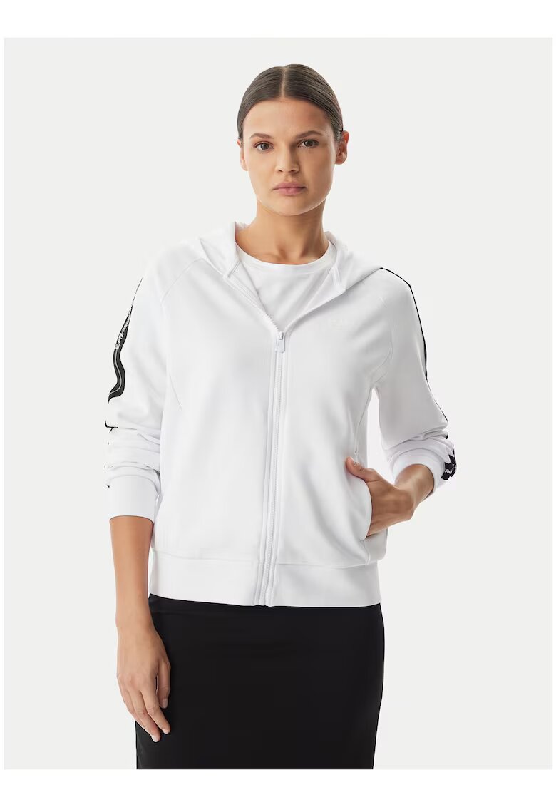 EA7 Дамски суичър - Emporio Armani - - памук/модал - дълъг ръкав - с цип