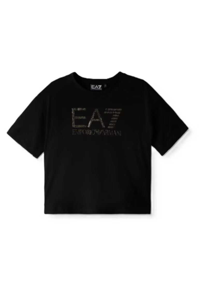 EA7 Детска тениска - Train Visibility Girl Tee Ss - Памук - Черна