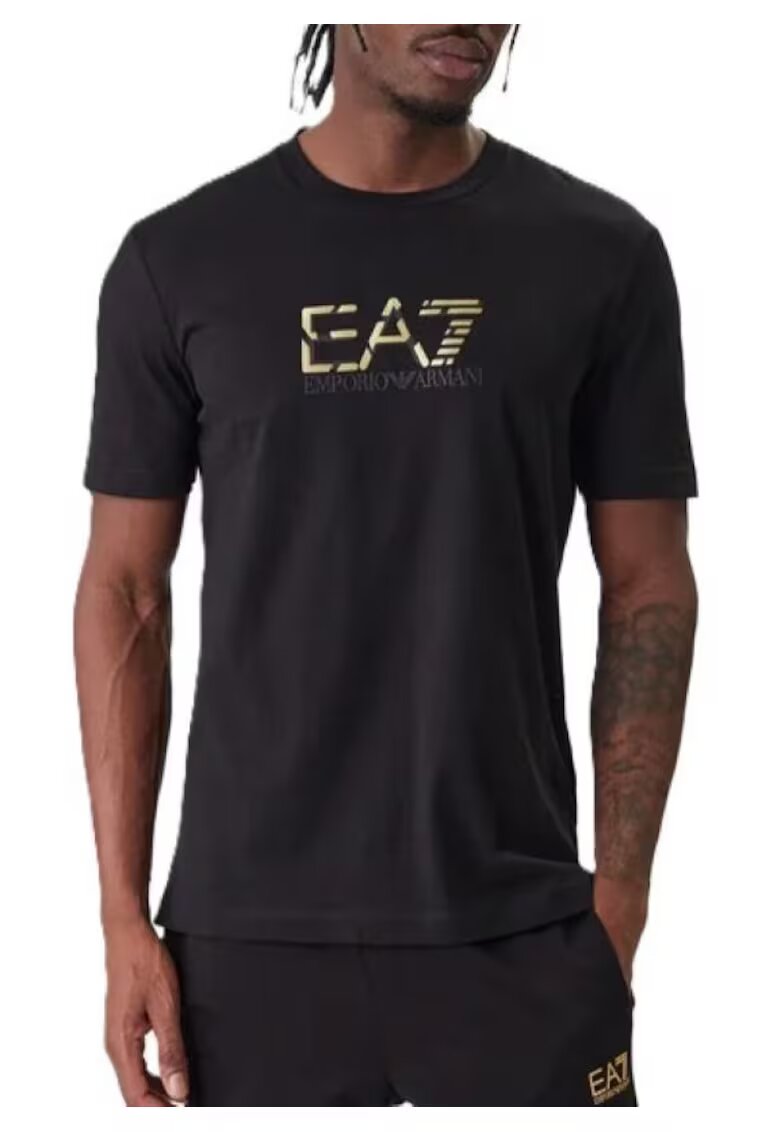 EA7 Мъжка тениска TRAIN PREMIUM LABEL M TEE SPECIAL LOGO - Памук - Черна