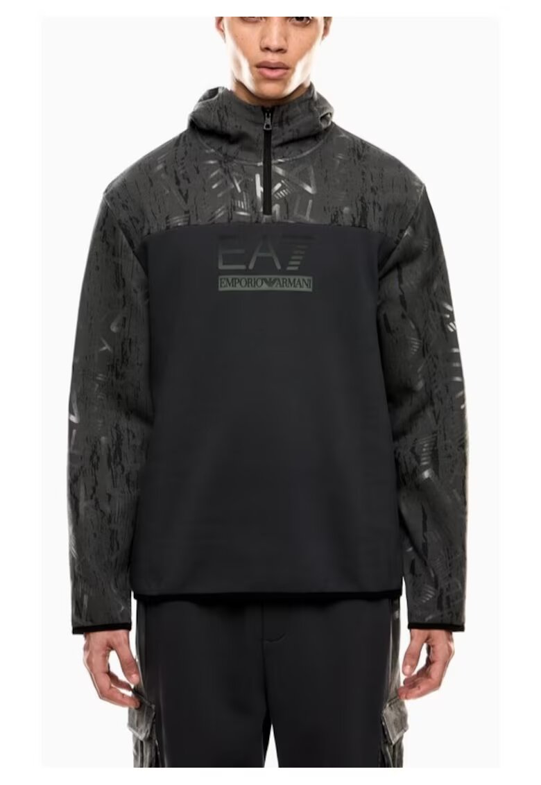 EA7 Мъжки суичър с цип TRAIN GRAPHIC SERIES M HOODIE HZ CO MONOGRAM INFILL - Памук -