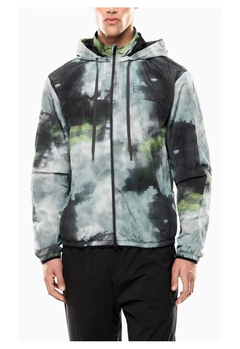 EA7 Мъжко яке VENTUS7 M LIGHT JACKET PL GRAPHIC - Полиестер - Сиво