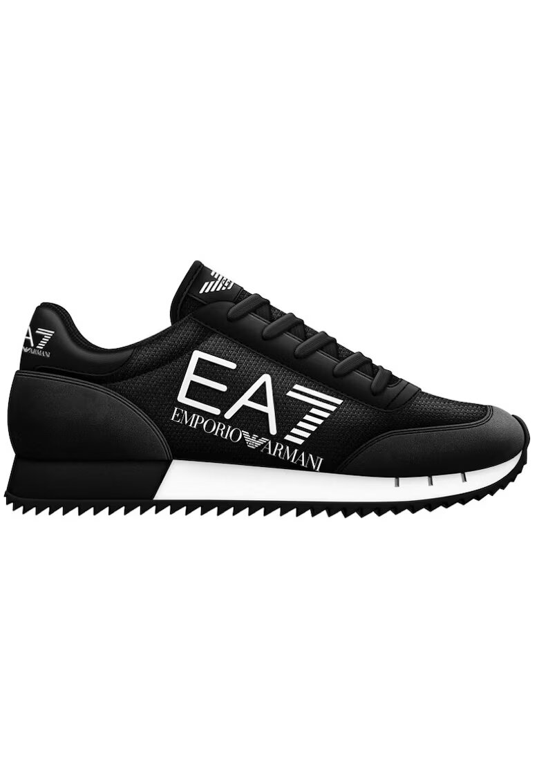EA7 Спортни обувки за деца BLACK WHITE LACES - Екологична кожа -