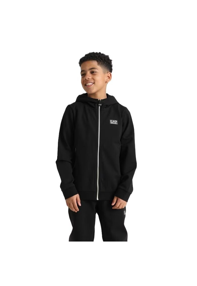 EA7 Суитшърт с цип за момчета HOODIE FZ COPL ST - Памук -