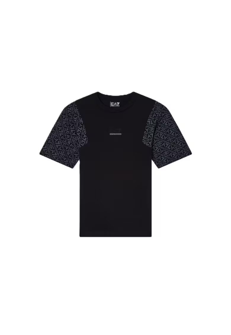 EA7 Тениска TRAIN GRAPHIC SERIES BOY TEE SS MONOGRAM LOGO - Памук - Черно