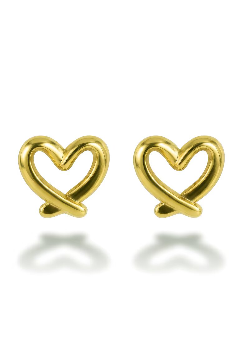 Emily Westwood Обеци със сърцевиден дизайн с покритие от 18K злато