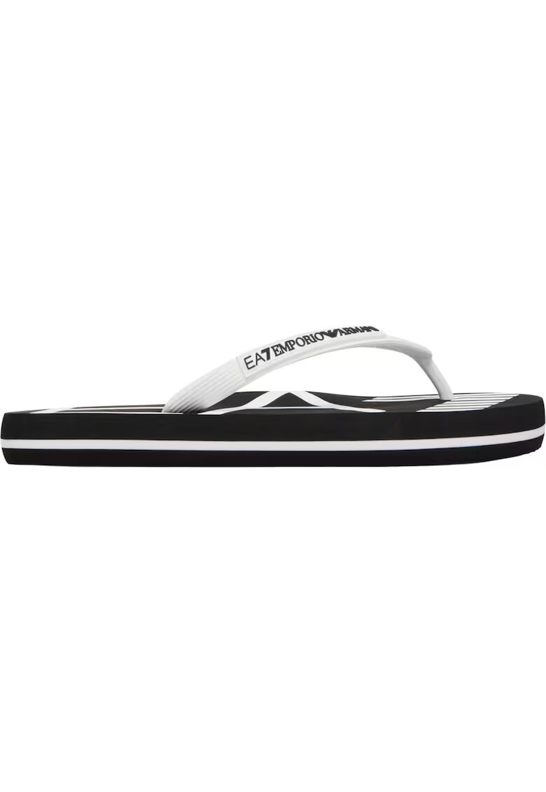 Emporio Armani Чехли EA7 Flip Flop Oversize Logo 58269 - Бял/Черен