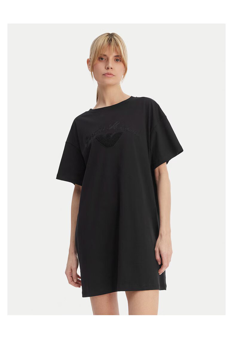 Emporio Armani Рокля памук - черна