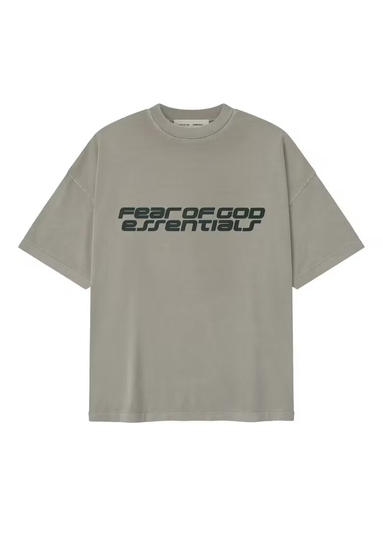 Fear of God Essentials Тениска от 90-те в опушено сиво