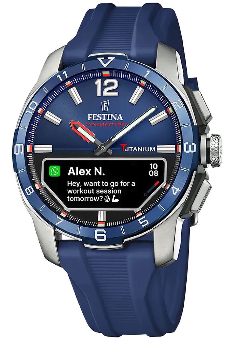 Festina Часовник Titanium F23000/1 - Син/Сребрист - Кварцов - AMOLED екран - Водоустойчив 30м