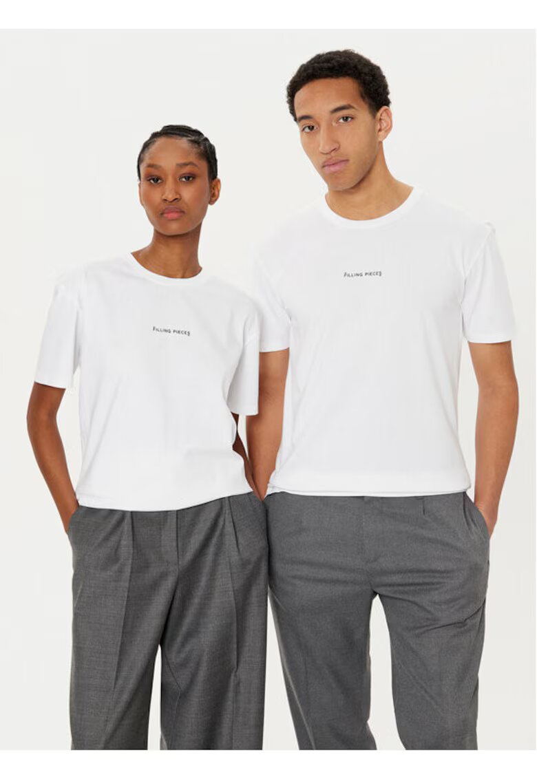 Filling Pieces Унисекс тениска - 305038579 - Органичен памук - Бяла