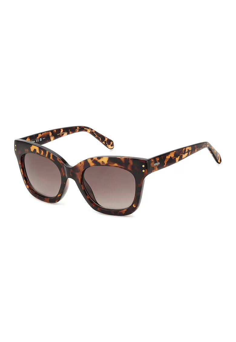 Fossil Слънчеви очила Cat-Eye с градиента - Кафяв