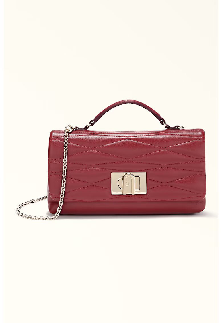 Furla Кожена чанта през рамо с презрамка с верижка