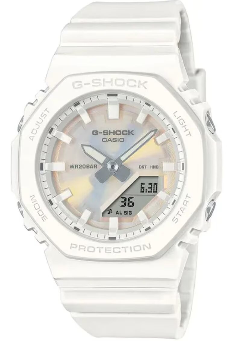 G-Shock Дамски часовник GMA-P2100PC-7AER бял спортен устойчив на удари