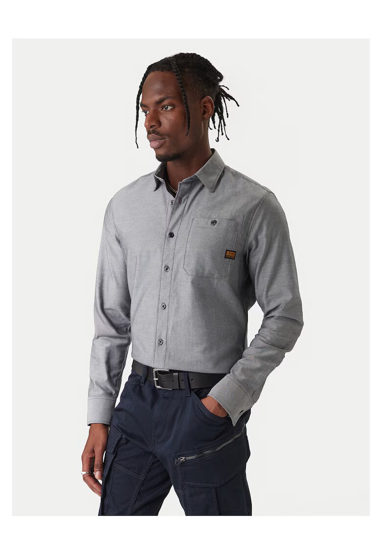 G STAR RAW Мъжка риза - вталена кройка - сива - памук