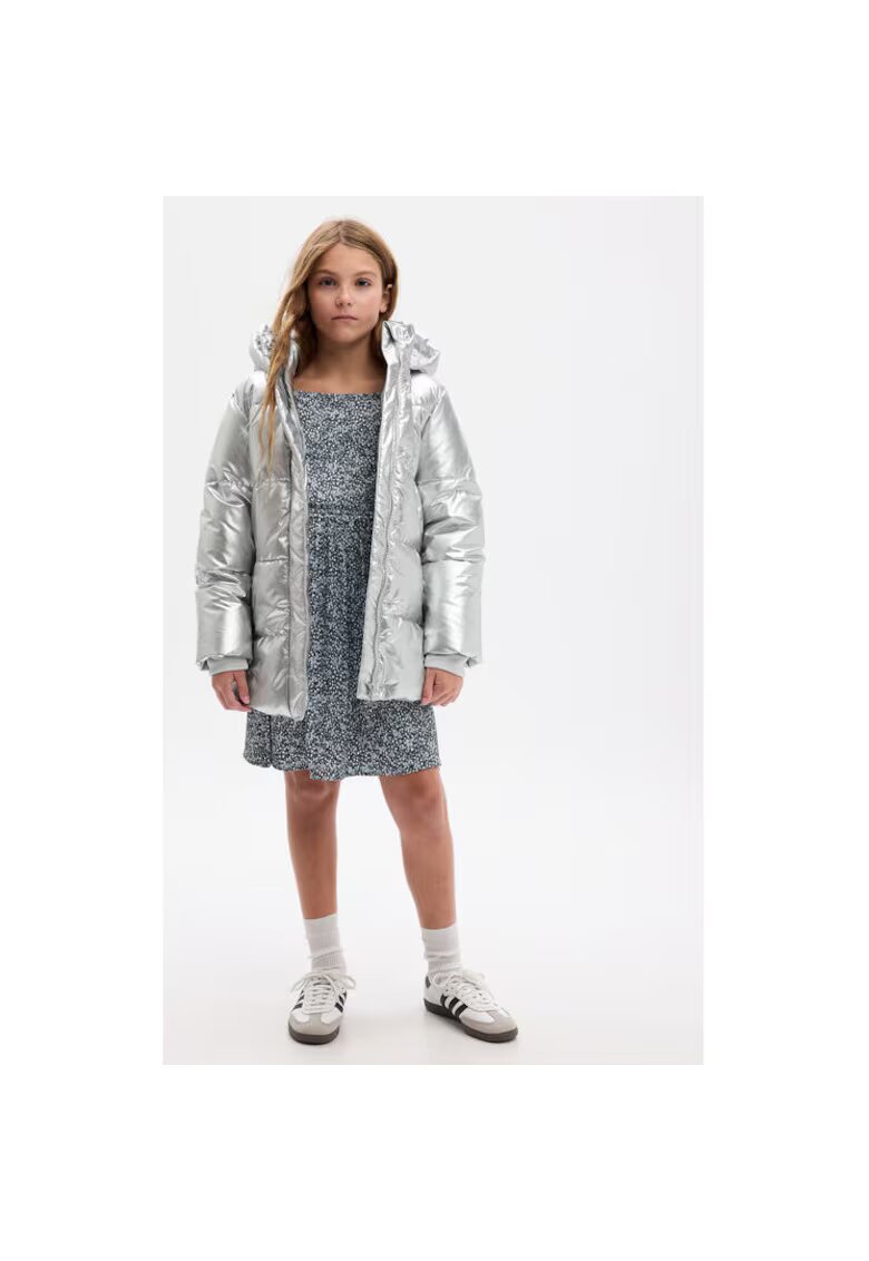 GAP Яке за момичета - 303894689 - Рециклиран полиестер - Сребристо