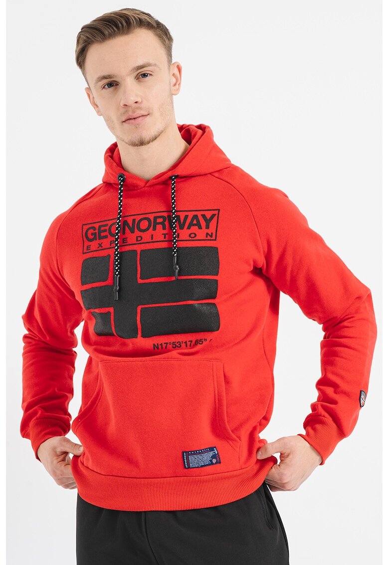 Geo Norway Худи Garcie с принт и лого - Червен