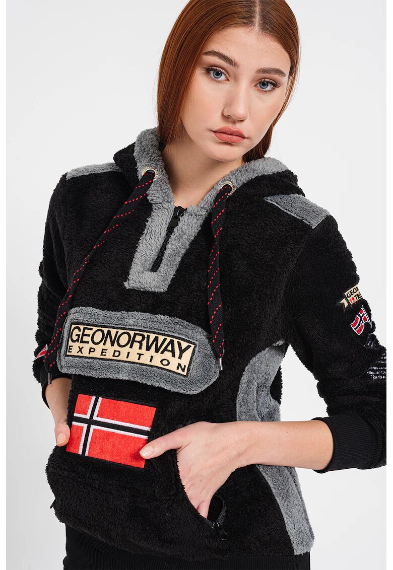 Geo Norway Поларено худи Gymclass - Черен