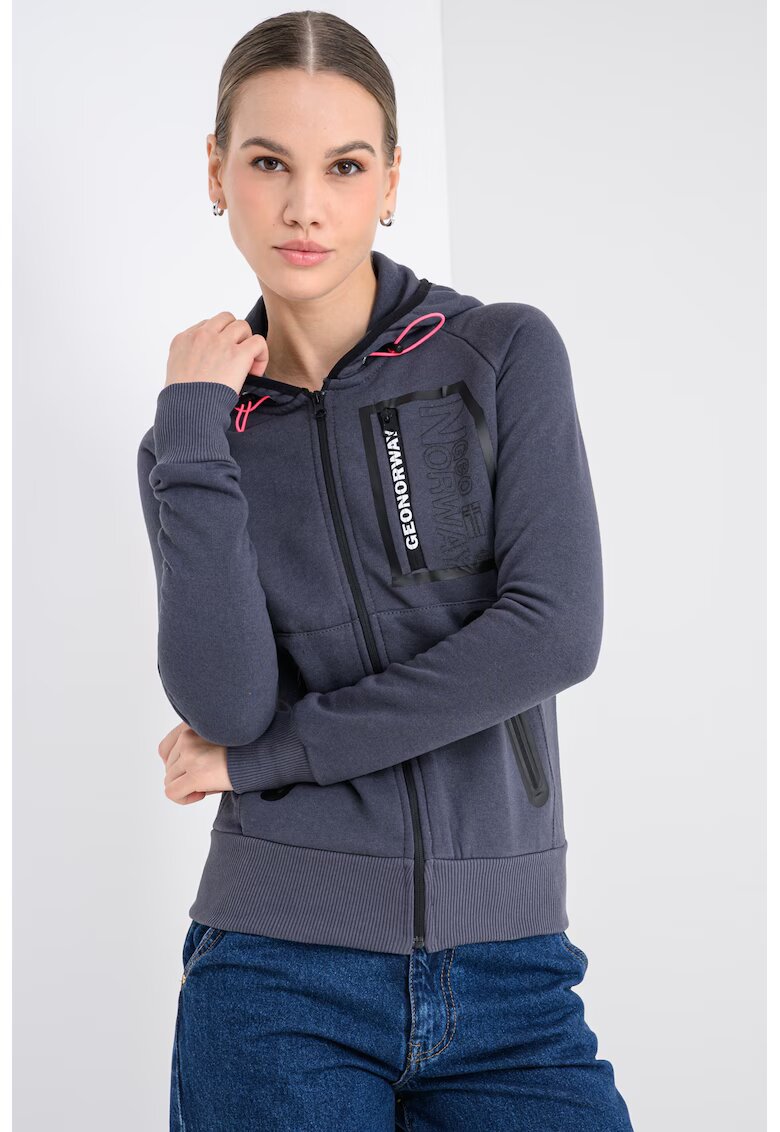 Geographical Norway Худи Fiona с цип - Въглен сиво