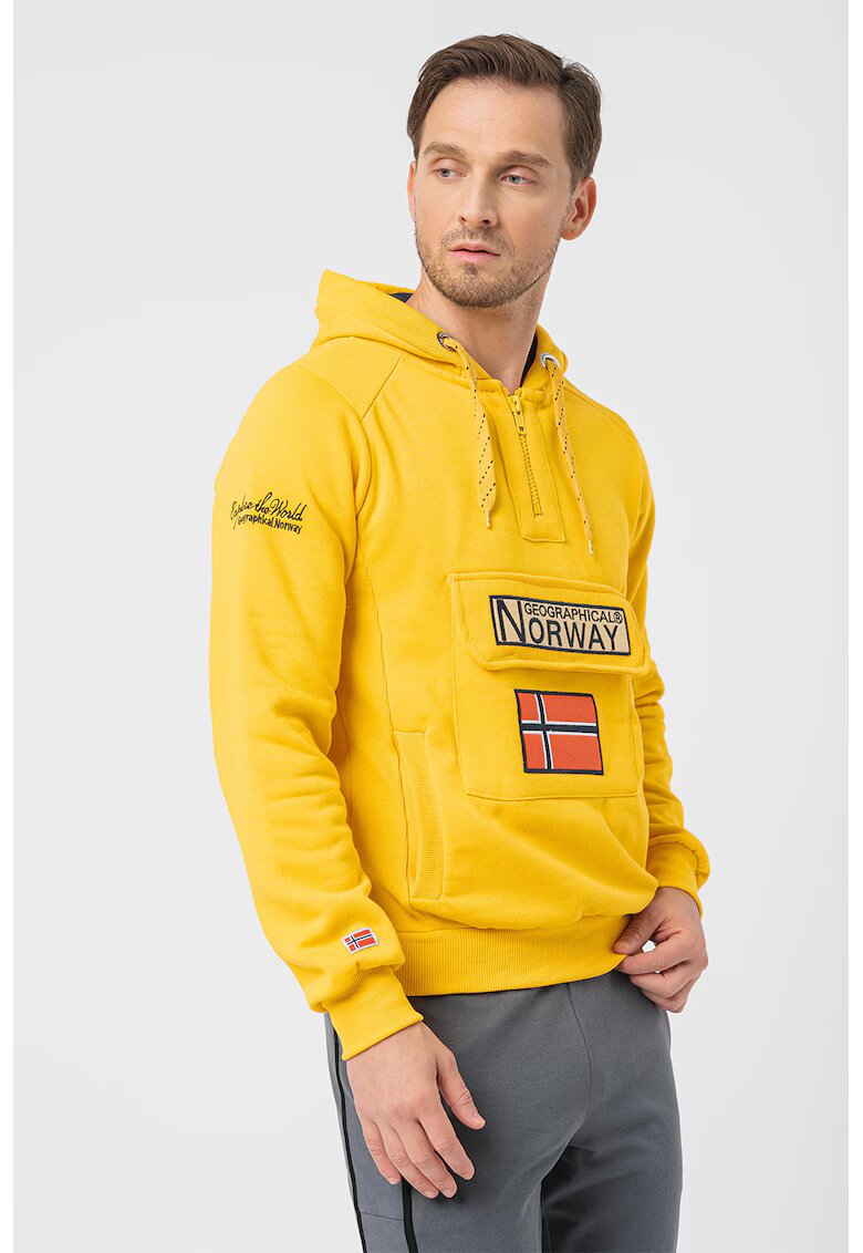 Geographical Norway Худи с лого Gym Class - Шафраново жълто