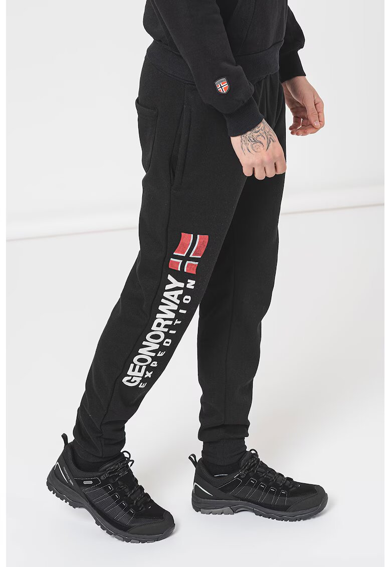 Geographical Norway Спортен панталон Machal с лого - Черен