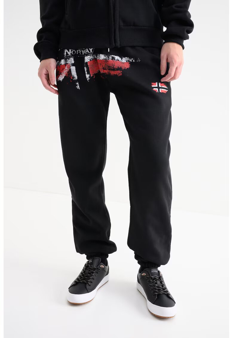 Geographical Norway Спортен панталон Mapote с лого - Черен