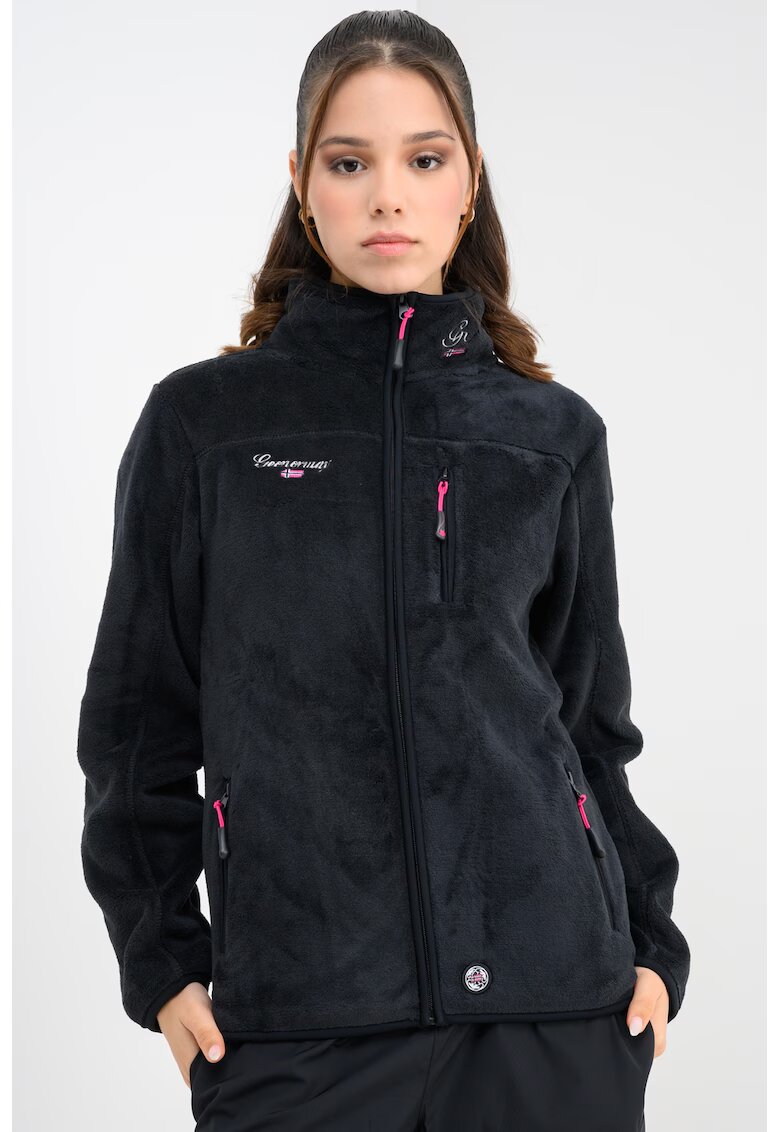 Geographical Norway Суитшърт от плюш с цип и миди яка