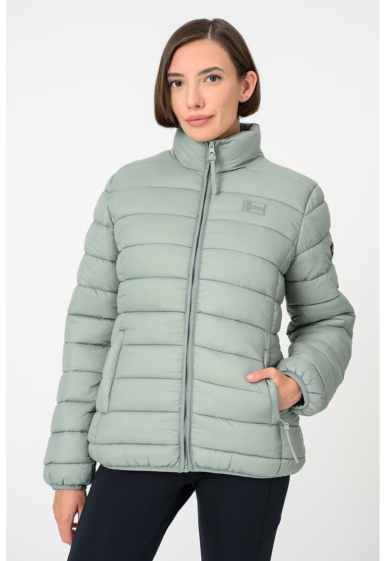 Geographical Norway Зимно ватирано яке Atichoko с джобове с цип - Пастелно зелено