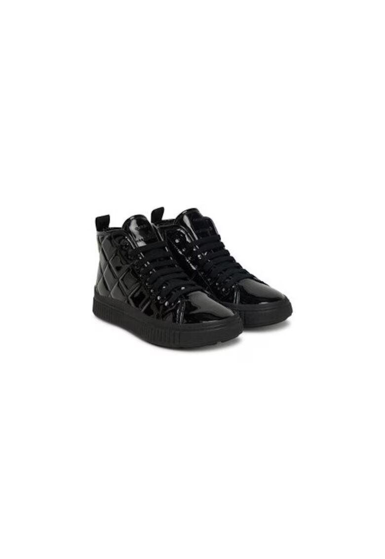 Geox Кецове за момичета - еко кожа - черен лак